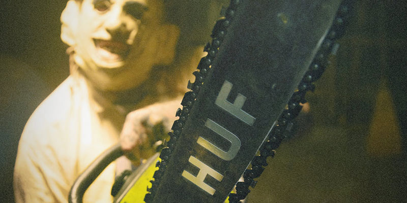 HUF x Texas Chainsaw Massacre collaboration featuring bold designs with Leatherface and horror-inspired graphics.