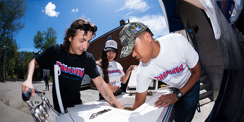 thrasher x blue tile lounge collab